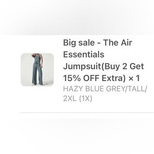 Hazy Blue jumpsuit. Tall-2XL